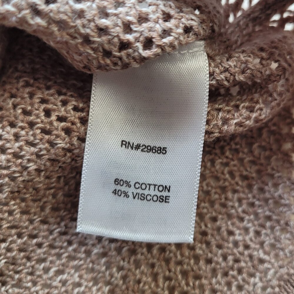 Pendleton Colorblock Knit Sweater Beige White Brown Medium Coastal Boho - Picture 9 of 9